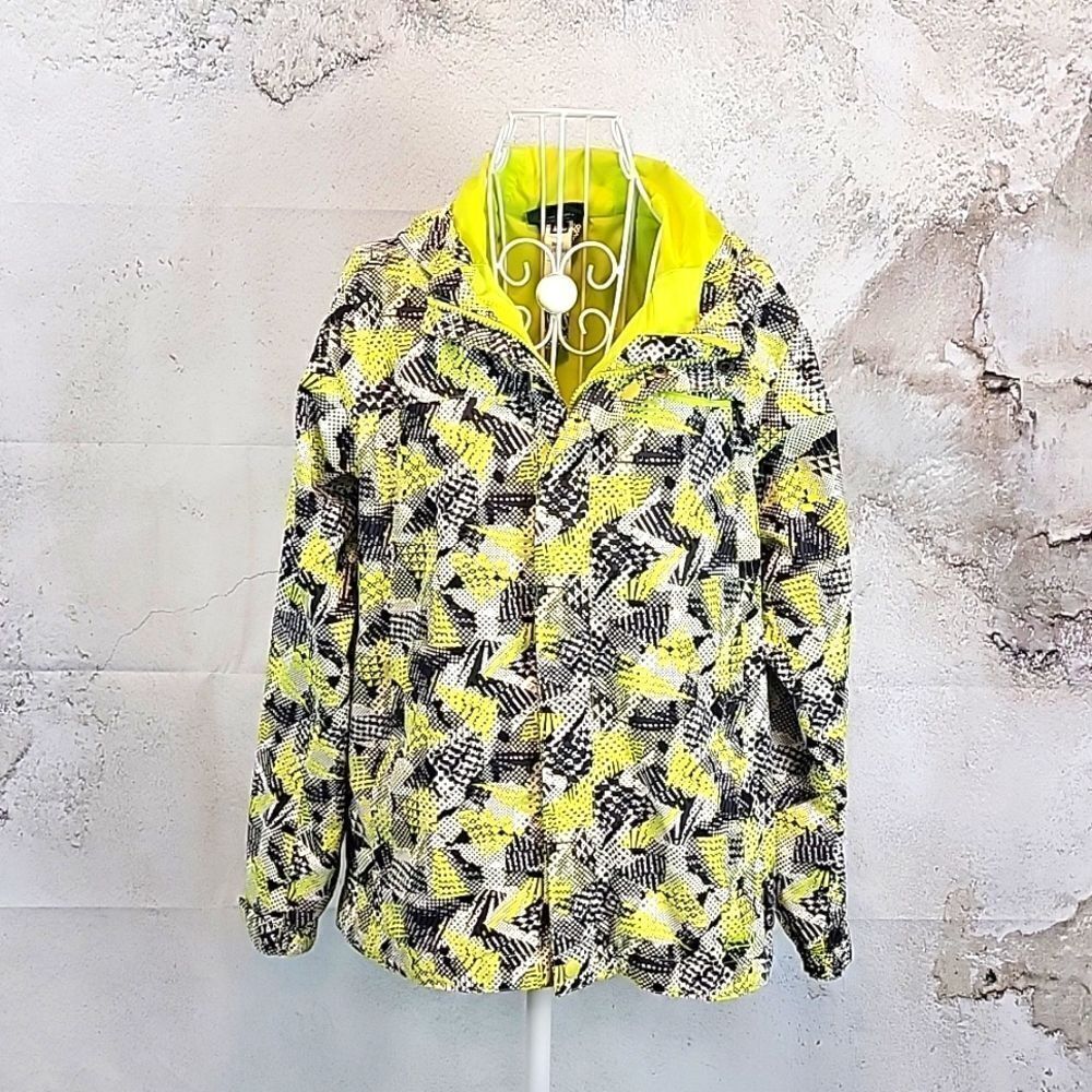 REI geometric print outer shell zip up jacket Boys Size L